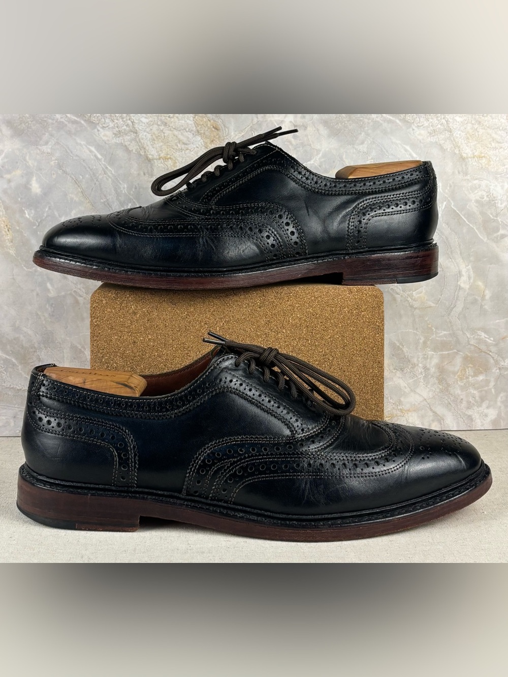 Allen Edmonds x Brooks Brothers MacNeil Black Wingtip Shoes Men’s 10.5 D